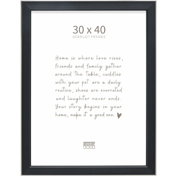 Marco de fotos Deknudt S244 negro con borde plateado 30x40 cm
