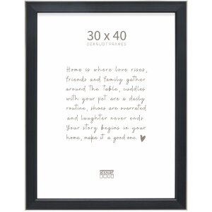 Marco de fotos Deknudt S244 negro con borde plateado...