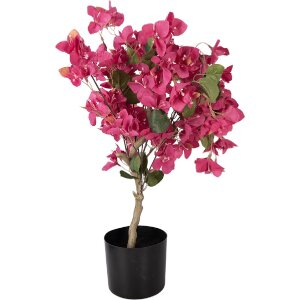 Árbol de Bougainvillea Clayre & Eef 30x30x90 cm con flores rosas y hojas verdes