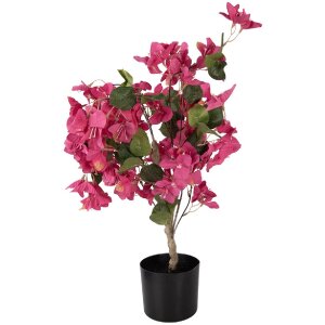 Árbol de Bougainvillea Clayre & Eef 30x30x90 cm con flores rosas y hojas verdes