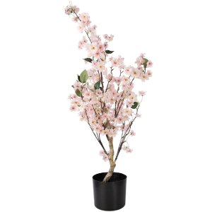 Árbol de flores de cerezo Clayre & Eef 5PL0229 30x30x90 cm Rosa Marrón