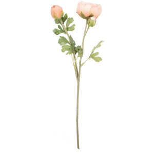 Flor artificial de ranúnculo Clayre & Eef naranja y verde 6x10x52 cm