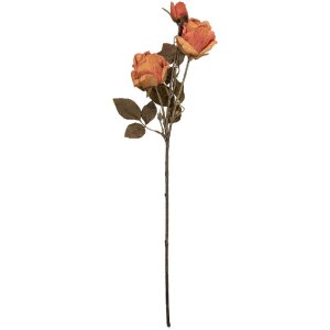 Decoración de rama con flores Clayre & Eef naranja y verde 12x12x70 cm