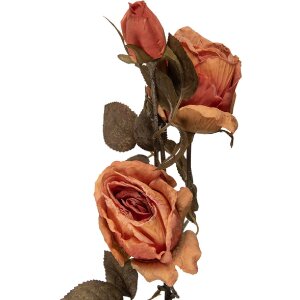 Decoración de rama con flores Clayre & Eef naranja y verde 12x12x70 cm