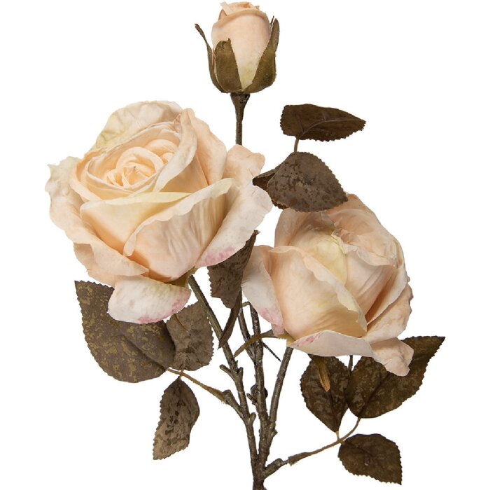 Decoración ramo con flores Clayre & Eef 12x12x70 cm Blanco y Verde