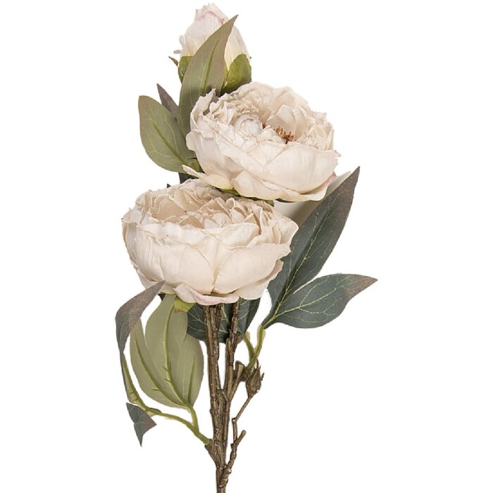 Decoración Clayre & Eef 5PL0242W Ramo con Flores Blanco-Verde 16x16x72 cm