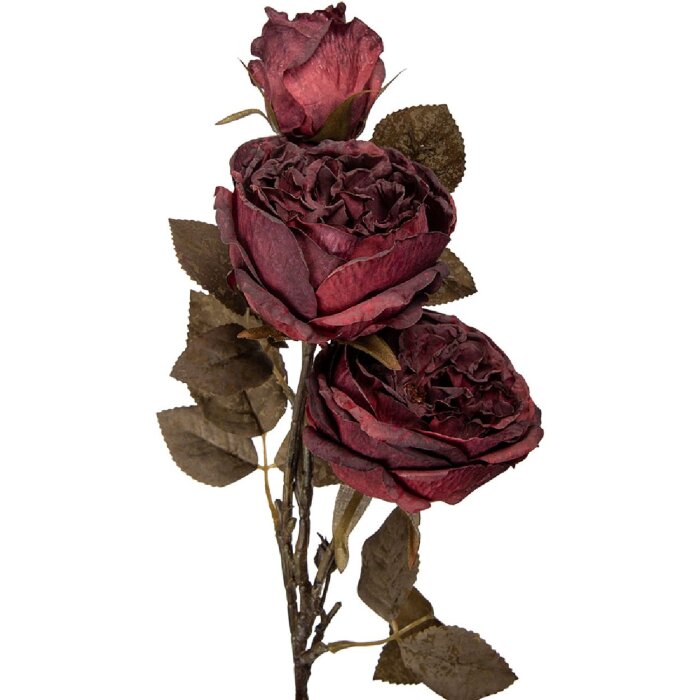 Decoración de rama con flores Clayre & Eef 5PL0245R Rojo y Verde 12x15x70 cm