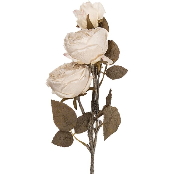 Decoración Ramo con Flores Clayre & Eef Blanco-Verde 12x15x70 cm