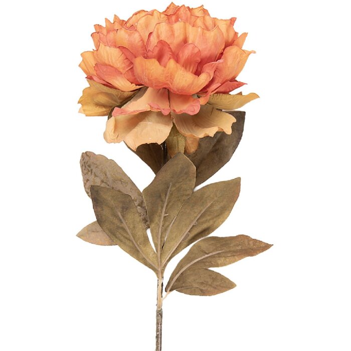 Flor artificial de clavel de Pascua Clayre & Eef 14x14x70 cm Naranja-Verde