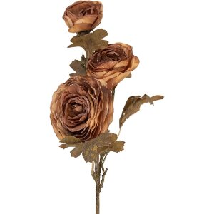 Decoración de rama con flores Clayre & Eef Marrón Verde 10x12x70 cm