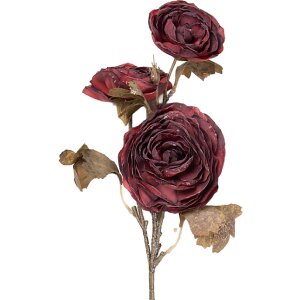 Decoración de flores Clayre & Eef 5PL0248R Rojo-Verde 10x12x70 cm