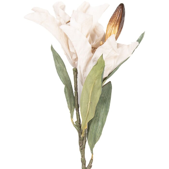 Decoración ramo con flores Clayre & Eef beige-verde 12x16x88 cm