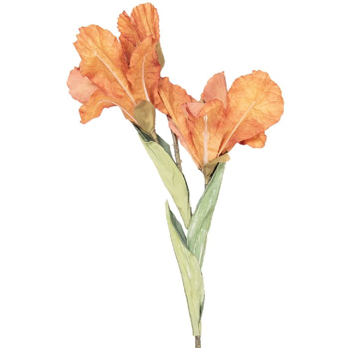 Ramo decorativo con flores naranja y verde 10x18x85 cm