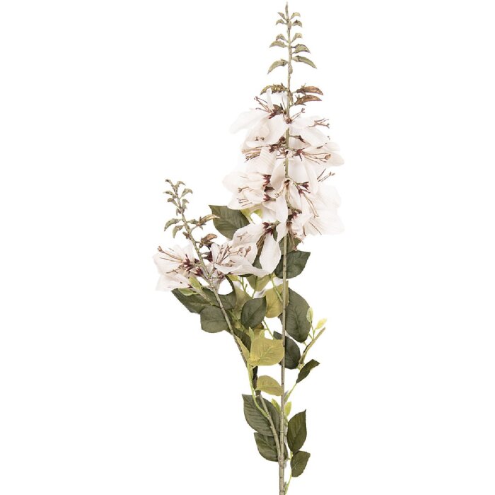 Decoración Rama con Flores Blanco-Verde 10x13x100 cm