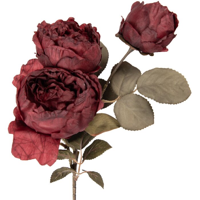 Decoración de ramo con flores Clayre & Eef 5PL0262 rojo-verde 12x15x52 cm