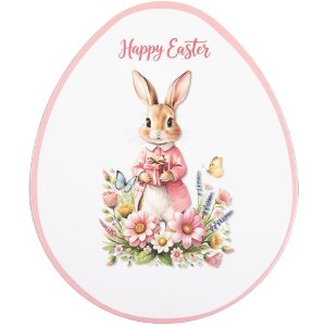 Platoteller Clayre & Eef 66443 35x29x1 cm Blanco con detalle en rosa