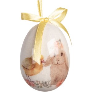 Set de 9 colgantes de huevo azul y blanco Ø 5x8 cm