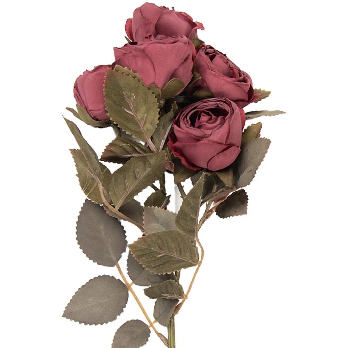 Decoración Ramo con Flores Clayre & Eef Rojo-Verde 8x13x43 cm