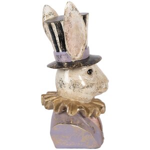 Estatua decorativa de conejo Clayre & Eef Beige 14x12x27 cm