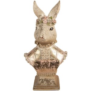 Estatua decorativa de conejo Clayre & Eef Beige Rosa...