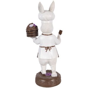 Decoración de conejo Clayre & Eef 15x11x32 cm Tonos naturales blanco y marrón