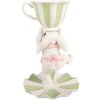 Decoración Clayre & Eef Conejo Blanco-Verde Ø 15 cm x 24 cm