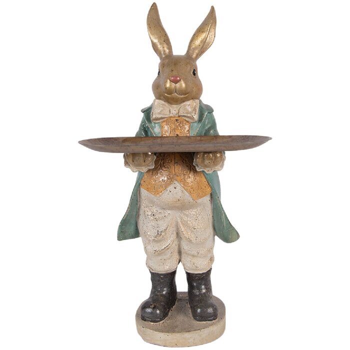 Decoración de conejo con cesta Clayre & Eef Gold-Blau 20x23x46 cm