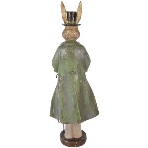 Decoración Conejo Dorado con Detalles Verde 17x12x48 cm Clayre & Eef