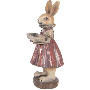 Decoración de conejo Clayre & Eef Beige Rojo 10x8x20 cm