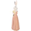 Decoración de conejo Clayre & Eef blanco y rosa 18x16x53 cm