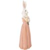 Decoración de conejo Clayre & Eef blanco y rosa 18x16x53 cm