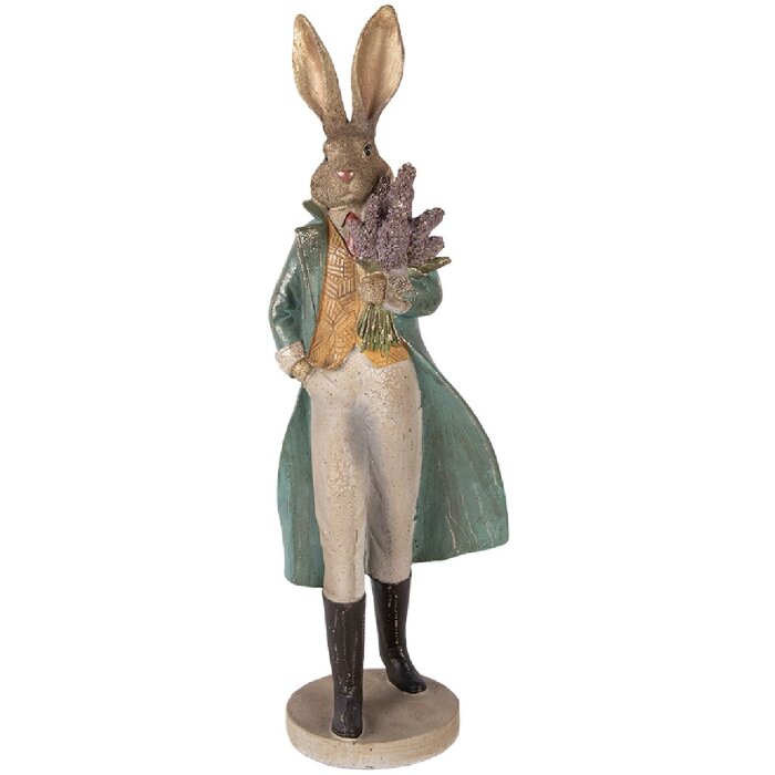 Decoración Conejo Dorado Clayre & Eef 17x15x53 cm