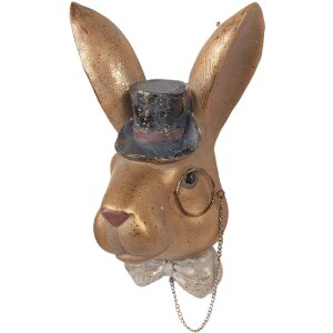 Decoración de conejo Clayre & Eef Gold Negro 17x11x25 cm