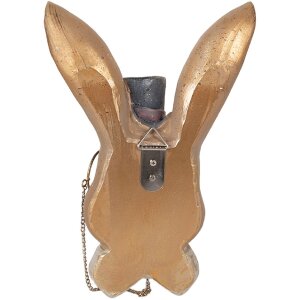 Decoración de conejo Clayre & Eef Gold Negro 17x11x25 cm