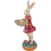 Decoración de conejo con cesta Clayre & Eef Beige Rosa 11x14x30 cm