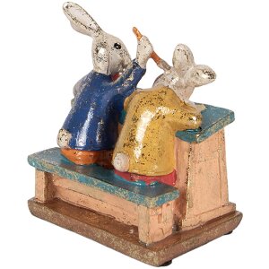 Decoración de conejo Clayre & Eef blanco 11x7x11 cm