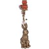 Candelabro de conejo Clayre & Eef dorado-rojo 24x10x47 cm