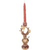 Soporte de velas en forma de ciervo Clayre & Eef lila-gold 14x11x31 cm