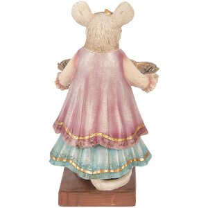 Estación decorativa de ratón con plato Clayre & Eef Beige 17x15x26 cm