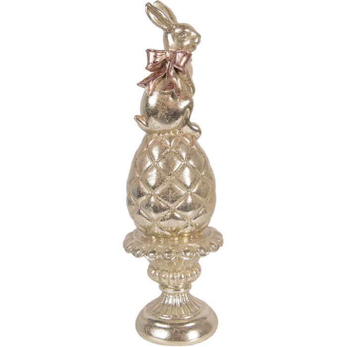 Decoración de Pascua Conejo sobre Huevo Ø 8x28 cm Clayre & Eef