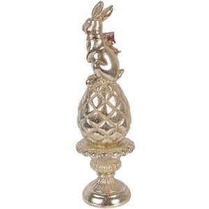 Decoración de Pascua Conejo sobre Huevo Ø 8x28 cm Clayre & Eef