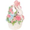 Decoración de conejo en cesto Clayre & Eef Blanco Rosa 15x9x16cm