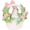 Decoración de conejo en cesto Clayre & Eef Blanco Rosa 15x9x16cm