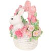 Decoración de conejo en cesto Clayre & Eef Blanco Rosa 15x9x16cm