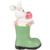 Decoración de Pascua con Conejo en Botas 13x8x20 cm Blanco Verde Rosa