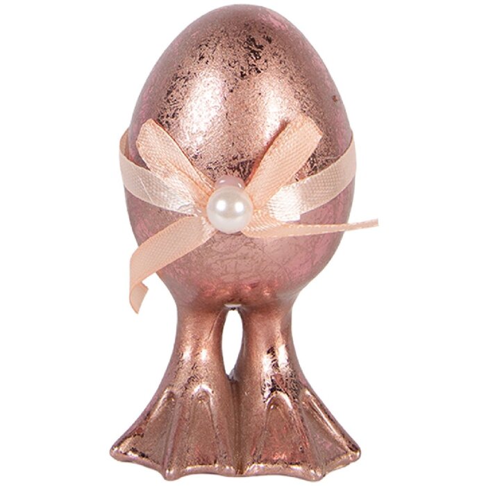 Decoración Huevo Clayre & Eef Rosa-Orange Ø 6x10 cm