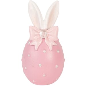 Decoración de huevo Clayre & Eef tono rosa blanco Ø 6x12 cm