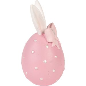 Decoración de huevo Clayre & Eef tono rosa blanco Ø 6x12 cm