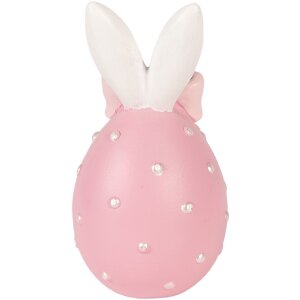 Decoración de huevo Clayre & Eef tono rosa blanco Ø 6x12 cm