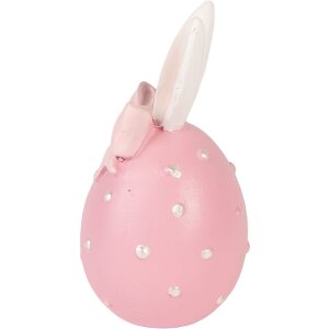 Decoración de huevo Clayre & Eef tono rosa blanco Ø 6x12 cm